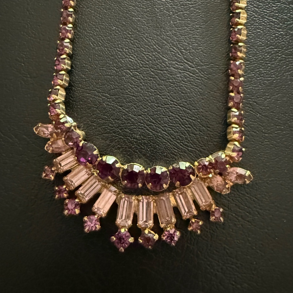 Purple Rhinestone Necklace